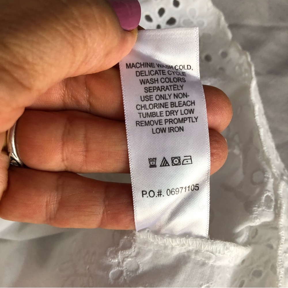 Woman Within White Eyelet Pintuck Tunic Women’s Plus size Large 18-20 Bohemian - Picture 8 of 9